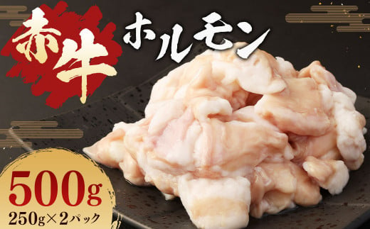 赤牛 ホルモン 500g(250g × 2パック) あか牛 熊本県産 牛肉 牛 牛ホルモン 国産 熊本 肉 もつ モツ もつ鍋 焼き肉 焼肉