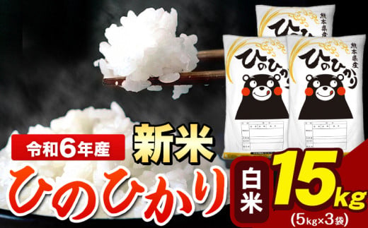 令和6年産 新米 早期先行予約受付中 ひのひかり 白米 15kg 《11月-12月より出荷予定》 5kg×3袋 熊本県産（荒尾市産含む） 米 精米 ひの 1395572 - 熊本県荒尾市