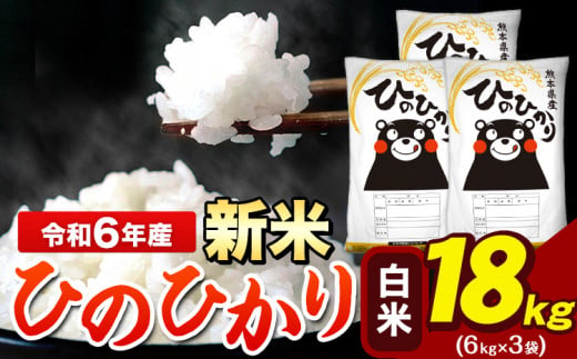 令和6年産 新米 早期先行予約受付中 ひのひかり 白米 18kg 《11月-12月より出荷予定》 6kg×3袋 熊本県産（荒尾市産含む） 米 精米 ひの 1395574 - 熊本県荒尾市