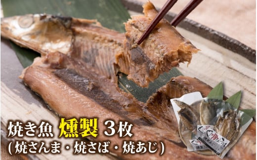 [燻製]丸ごと骨まで食べられる焼き魚 計3枚(3枚セット×1種) [A-088001_03]