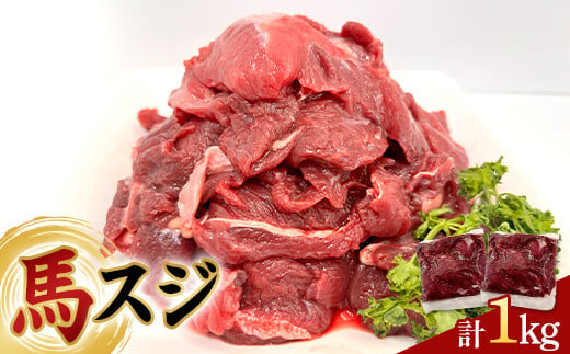 FKP9-618 馬スジ 1kg (500g×2) 馬肉 冷凍 九州 熊本県 球磨村 1437298 - 熊本県球磨村