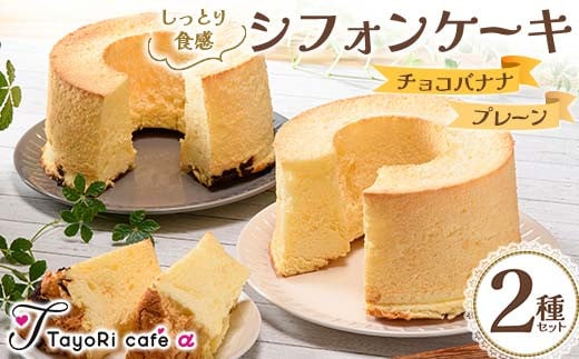 しっとり食感シフォンケーキ2種セット(プレーン＆チョコバナナ) 洋菓子 焼き菓子 お菓子 贈り物 プレゼント プチギフト 福島県 伊達市 F20C-980