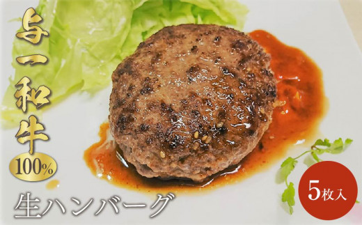 大田原市公式「大田原ブランド」認定第７号「与一和牛100％生ハンバーグ」200ｇ5個入りソース付き