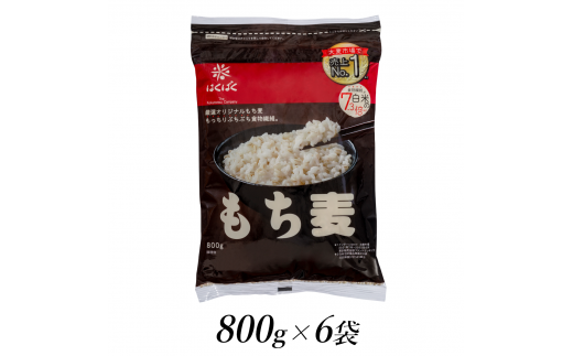 山梨県南アルプス市のふるさと納税 1.4-9-12はくばく　もち麦　800gx6個