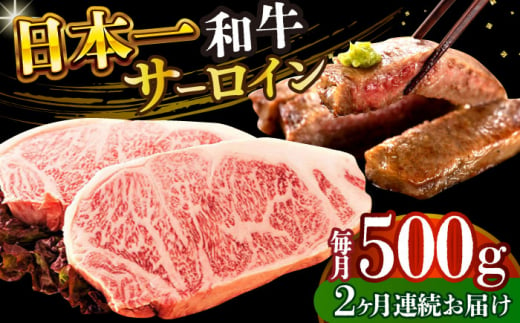 【全2回定期便】【A4～A5】長崎和牛サーロインステーキセット　500g（250g×2枚）【株式会社 MEAT PLUS】 [DBS085] 1433528 - 長崎県小値賀町