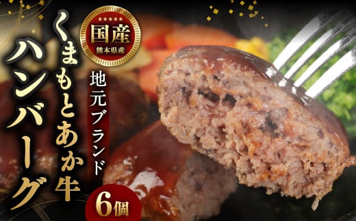 ハンバーグ 計840g （140g×6個） 冷凍 地元ブランド あか牛 赤牛 和牛 牛肉 牛 惣菜 おかず 手作り 熊本県産 九州産 国産 冷凍 地元ブランド くまもとあか牛 ハンバーグ 計840g（140g×6個）