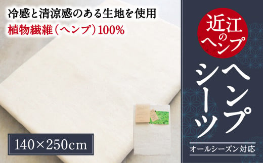 C01 「近江のHemp」 シーツ  寝具 ヘンプ 冷感 清涼感 夏ふとん 抗菌 無地 国産 麻絲商会 241720 - 滋賀県東近江市