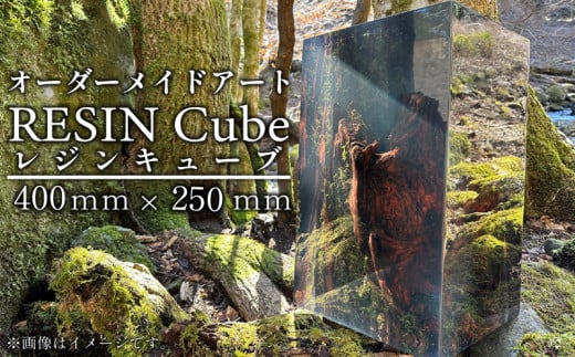 オーダーメイド アート RESIN Cube 400ｍｍ×250ｍｍ インテリア レジン キューブ 自然 静岡県 沼津市 ホテルライク 会社 デザイナー アーティスト おしゃれ 美しい 芸術 置物 玄関