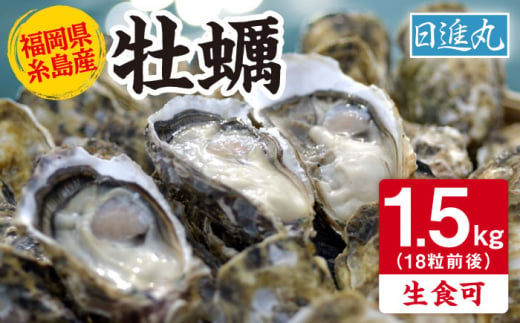 【日時指定可】福岡県糸島産 殻付き牡蠣 生食可 1.5kg(18粒前後) 糸島市 / 日進丸 牡蛎 カキ [AWA011] 2005955 - 福岡県糸島市