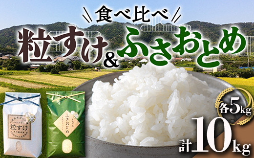 令和6年産米 新米 食べ比べ （粒すけ＆ふさおとめ） 各5kg 合計10kg 白米 お米 ご飯 米 千葉県 鋸南町 F22X-135