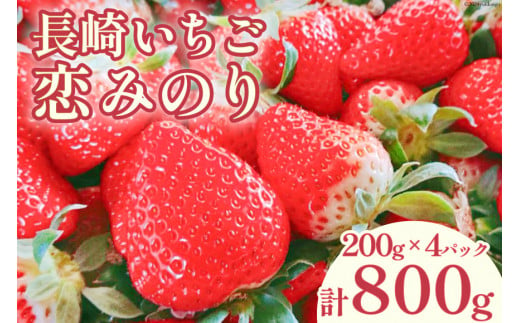 【12月22〜23日お届け】 いちご 赤いちご 恋みのり 200g×4パック [トトノウ 長崎県 雲仙市 item1410-1] 苺 イチゴ クリスマス フルーツ 果物 くだもの 期間限定 季節限定