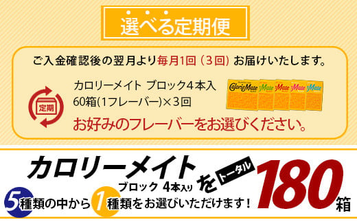 選べるフレーバー】【3回定期便】カロリーメイトブロック 4本入り 計60箱 ×3回 合計180箱【徳島 那賀 大塚製薬 カロリーメイト チョコ バニラ  メープル チーズ フルーツ ビタミン ミネラル たんぱく質 脂質 糖質 5大栄養素 バランス栄養食 栄養補給 仕事 勉強 スポーツ ...