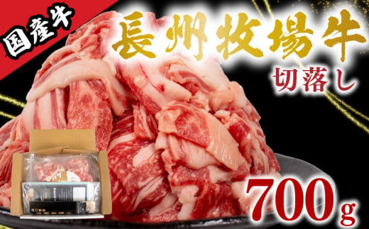 国産牛 切落とし 700g 牛肉 牛 うし 切り落とし 冷凍 小分け 便利 パック 赤身 牛赤身 脂身 夕食 昼食 惣菜 おかず カレー 牛丼 ビビンバ ハヤシライス 肉じゃが プルコギ 牛カレー 牛製品 便利な牛肉 牛パック 長州牧場 下関 山口