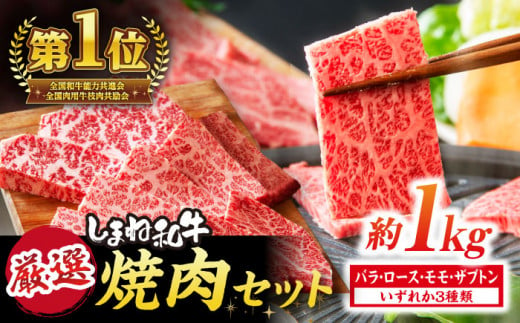 しまね和牛 焼肉セット 部位3種(1kg) 島根県松江市/株式会社O.R.C [ALEF003]