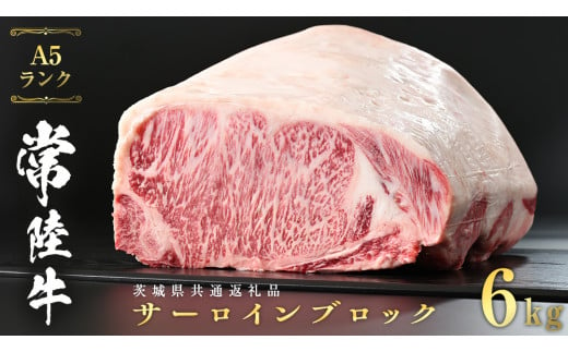 常陸牛 A5 等級 サーロイン ブロック 6kg ( 茨城県共通返礼品 )  ステーキ 黒毛和牛 国産黒毛和牛 和牛 国産 牛肉 牛 お肉 肉 ひたち牛 [CD044sa]