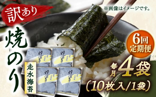 【全6回定期便】【訳あり】焼海苔4袋（全形40枚） 訳アリ 海苔 のり ノリ 焼き海苔 走水海苔 横須賀【丸良水産】 [AKAB113] 1529078 - 神奈川県横須賀市