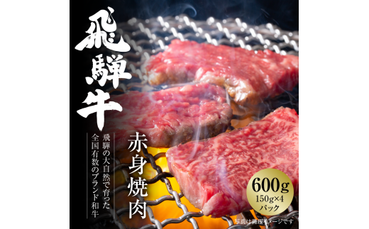 飛騨牛 赤身焼肉 600g（150g×4パック） 冷凍真空パック | 肉 お肉 焼肉 焼き肉 やきにく 黒毛和牛 和牛 個包装 小分け 人気 おすすめ 牛肉 ギフト お取り寄せ 7日以内お届け [S836] 1455184 - 岐阜県白川村