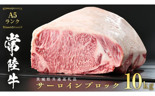 常陸牛 A5 等級 サーロイン ブロック 10kg ( 茨城県共通返礼品 )  ステーキ 黒毛和牛 国産黒毛和牛 和牛 国産 牛肉 牛 お肉 肉 ひたち牛 [CD048sa]