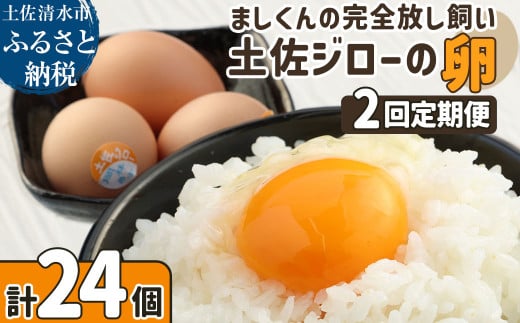 土佐ジローの卵 定期便(12個入り×2回)もみ殻梱包 ブランド卵 タマゴ たまご 卵 毎月 定期コース 土佐ジロー 卵焼き 卵かけごはん 卵料理 送料無料 お取り寄せ[J00141]