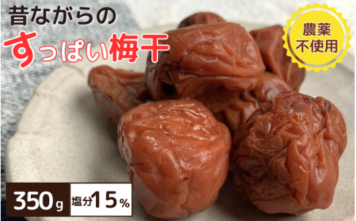 昔ながらのすっぱい梅干 350g （35g×10） 塩分15％ / 梅干し 田辺市 紀州南高梅 南高梅 梅干 梅 うめ 肉厚 お米 おにぎり 焼酎 梅酒 健康 昔ながら 栽培期間中農薬不使用 和歌山 龍神 【mpt004】 1454001 - 和歌山県田辺市