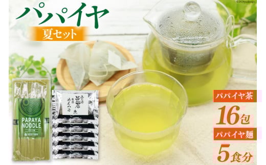AI133 パパイヤ麺 めんつゆ付 パパイヤ茶 詰め合わせ [ ティーパック ティーバッグ 茶 お茶 麺 冷麺 そうめん にゅうめん 手延べ素麺 乾麺 コウセイプランニング 長崎県 島原市 ]      