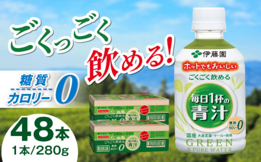 伊藤園 ごくごく飲める毎日1杯の青汁 280g×48本 2ケース 青汁 無糖青汁 あおじる 飲料 カロリー 糖質 健康 岐阜市/伊藤園 岐阜支店 [ANCX005] 1436757 - 岐阜県岐阜市