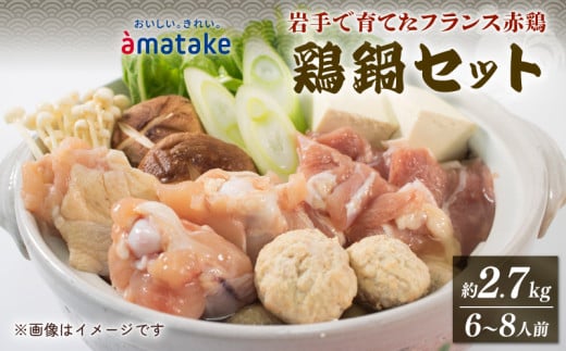 [秋冬限定]赤鶏 塩鍋セット (6〜8人前) 赤鶏のモモ角切り肉500g×2 鶏肉だんご110g×2 塩鍋つゆ750g×2 冷凍 数量限定