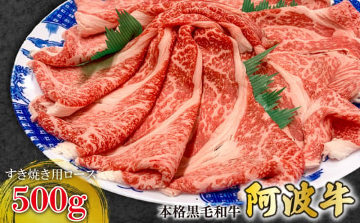 阿波牛 ロース すき焼き 500g 国産 霜降り ロース 黒毛和牛 和牛ブランド 肉 にく ぎゅうにく ビーフ しゃぶしゃぶ すき焼き すきやき 焼肉 BBQ バーベキュー アウトドア キャンプ ギフト プレゼント 贈答 お取り寄せ 人気 おすすめ 高級 グルメ 冷凍 送料無料 徳島県 阿波市 JA夢市場 1321876 - 徳島県阿波市