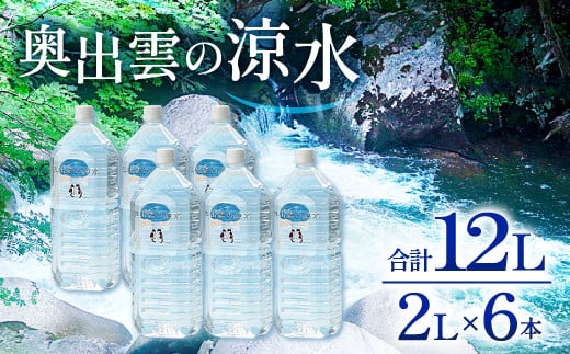 奥出雲の涼水2L×6本【ミネラルウォーター 天然水 ミネラル成分 溶存酸素 安心 安全 非加熱処理 水 飲み物 飲料 2L×6本 備蓄水 非常用 防災 キャンプ アウトドア 】 422039 - 島根県奥出雲町