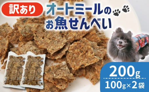 ペット用 訳あり オートミールのお魚せんべい2種 200g (100g×2袋) ＜ペット用 ドライ 犬 魚 さかな せんべい オートミール ドッグフード 手作り おやつ 詰合せ 愛犬用 愛犬用ご飯 ペット 小分け 京都 精華町 ＞ 1502252 - 京都府京都府庁