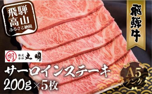 A5 飛騨牛 サーロインステーキ 200g×5枚 | ステーキ サーロイン 黒毛和牛 肉 牛肉 ブランド牛 和牛 飛騨高山 株式会社丸明 LR007 585028 - 岐阜県高山市