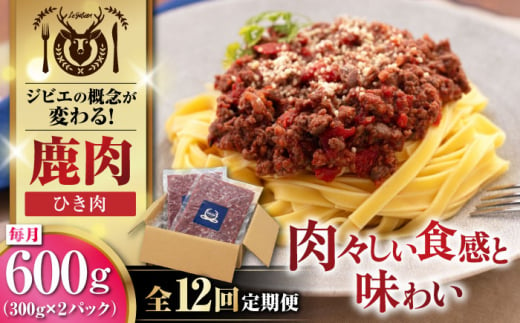 【全12回定期便】鹿肉 ひき肉 計600g（300g/パック） 《喜茂別町》【EBIJIN】 ジビエ 鹿 エゾ鹿 ミンチ 挽肉 挽き肉 冷凍 ハンバーグ そぼろ 冷凍配送 定期便 北海道 [AJAO061] 84000 84000円 1439217 - 北海道喜茂別町