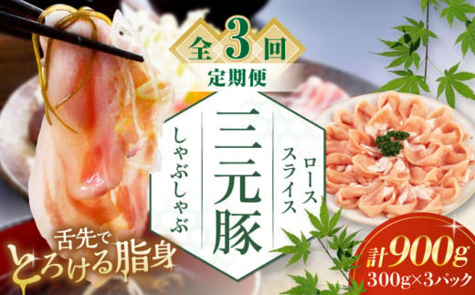 【全3回定期便】三元豚 しゃぶしゃぶセット 計900g（ロース） だし・昆布ナシ 《喜茂別町》【平田牧場】 肉 豚肉 ロース ロース肉 セット しゃぶしゃぶ 鍋 お鍋 冷凍配送 [AJAP083] 57000 57000円 1418861 - 北海道喜茂別町