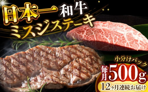 【全12回定期便】【厳選希少部位】 【A4～A5】長崎和牛ミスジステーキ　約500g（100g×5p）【株式会社 MEAT PLUS】 [DBS152] 1438154 - 長崎県小値賀町