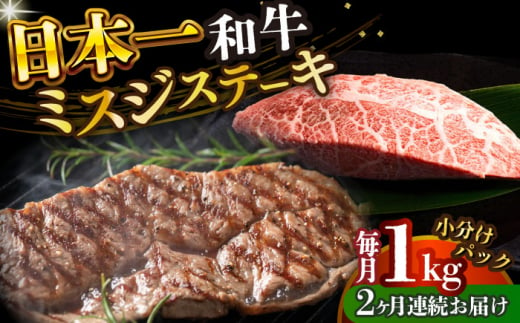 【全2回定期便】【厳選希少部位】【A4～A5】長崎和牛ミスジステーキ　約1kg（100g×10p）【株式会社 MEAT PLUS】 [DBS153] 1438155 - 長崎県小値賀町