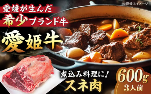 [冷凍] 国産 牛肉 『愛姫牛』 スネ肉 600g(3人前)牛肉 ステーキ 国産肉 ヒレ スネ お肉 焼肉 送料無料 お取り寄せ グルメ ＼レビューキャンペーン中/愛媛県大洲市/有限会社 木村屋精肉店 [AGCC039]