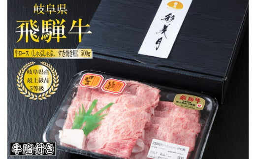 A5等級飛騨牛ロースすき焼き・しゃぶしゃぶ用500g(牛脂付き)[No.948] / 牛肉 ブランド 高品質 やわらか 岐阜県 特産品