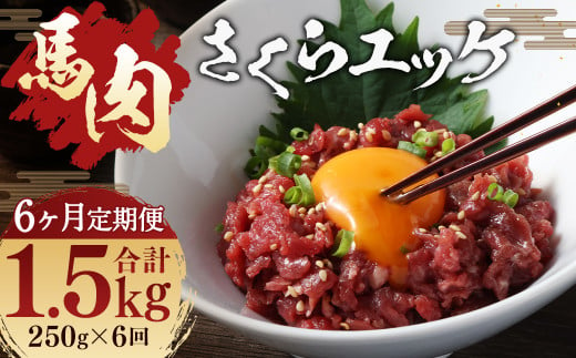 【 6ヶ月 定期便 】 馬肉 さくらユッケ 250g （ 50g ×5パック ） 合計 1.5kg 冷凍 肉 お肉 馬 桜 桜ユッケ さくら ユッケ 生 生ユッケ 冷凍 1403991 - 熊本県人吉市