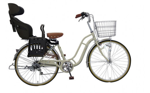 ヱビス自転車 子供乗せ自転車 26インチ ポニーテール266R シマノ製外装6段変速　電動なし（シマノ製ローラーブレーキ LEDオートライト）【本体ミルクコーヒー/子乗せブラウン】