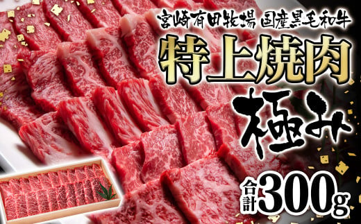 黒毛和牛稀少部位を含む 特上焼肉極み300g 有田牧畜産業ブランドEMO牛 牛肉 焼肉 国産牛肉[1-63]