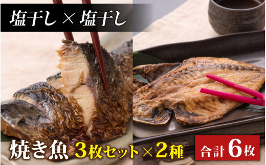 【塩干し×塩干し】丸ごと骨まで食べられる焼き魚 3枚セット×2種 [A-088023_01_01] 1445565 - 福井県福井市