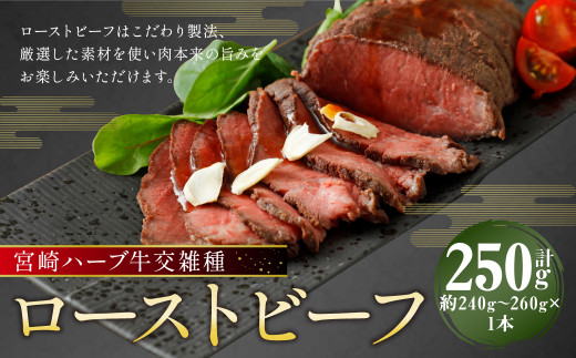 宮崎 ハーブ牛 交雑種 ローストビーフ 約250g 肉 お肉 牛 牛肉 ブロック 冷凍 国産