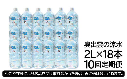 奥出雲の涼水２L×18本　10回定期便