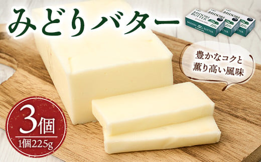 みどりバター(計675g・225g×3個) 乳製品 冷蔵 有塩【115700300】【九州乳業】 1456827 - 大分県宇佐市