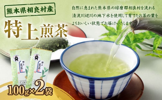 特上煎茶（100g）×2袋 お茶  茶 緑茶 玉緑茶 煎茶 1424550 - 熊本県相良村