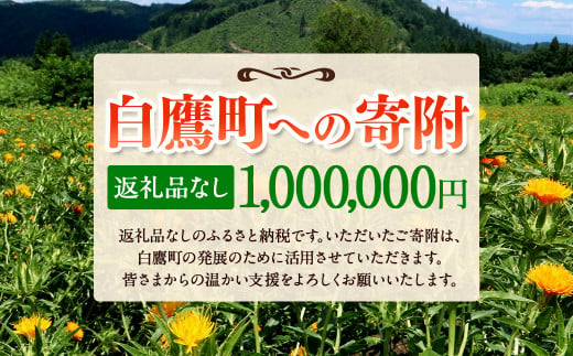 白鷹町への寄附（返礼品はありません） 1,000,000円 山形県 白鷹町 返礼品なし 1442259 - 山形県白鷹町