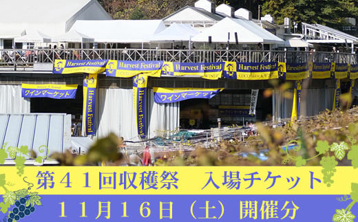 第４１回収穫祭　入場チケット　１１月１６日(土)開催分 ※席の確保はなく、入場チケットのみとなります。【 ワイナリー 入場チケット 栃木県 足利市 】 1441382 - 栃木県足利市