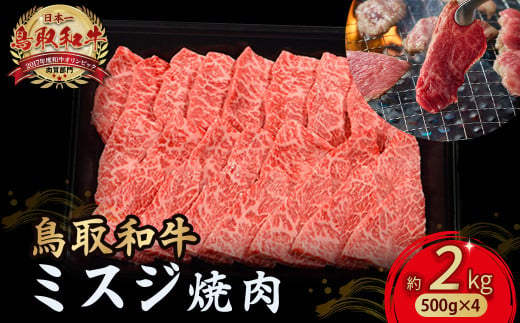 鳥取和牛 ミスジ焼肉 2kg ( 500g × 4 ) 国産 牛肉 和牛 みすじ 希少 ミスジ 鳥取和牛 黒毛和牛 肉 焼き肉 ブランド牛 最高級部位 小分け 鳥取県 倉吉市 KR1357