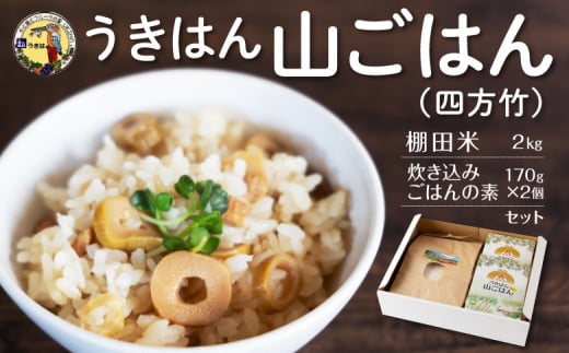 道の駅うきは うきはん 山ごはん (四方竹) (棚田米2㎏・炊き込みごはんの素170g×2個) セット