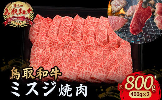 鳥取和牛 ミスジ焼肉 800g ( 400g × 2 ) 国産 牛肉 和牛 みすじ 希少 ミスジ 鳥取和牛 黒毛和牛 肉 焼き肉 ブランド牛 最高級部位 小分け 鳥取県 倉吉市 KR1353 1451403 - 鳥取県倉吉市